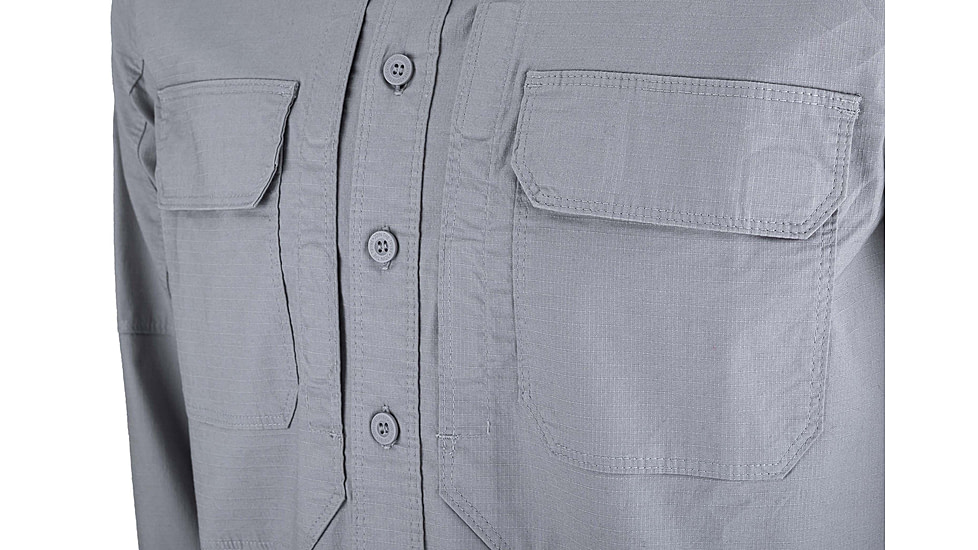 TRYBE Tactical Ultra Utility Long Sleeve Tactical Shirt - Mens, Gray, M, UULSTSGRY-M