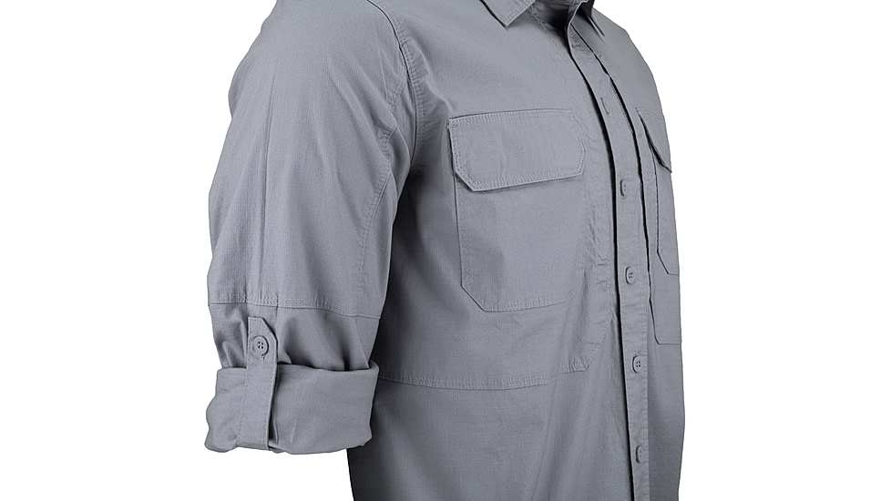 TRYBE Tactical Ultra Utility Long Sleeve Tactical Shirt - Mens, Gray, M, UULSTSGRY-M