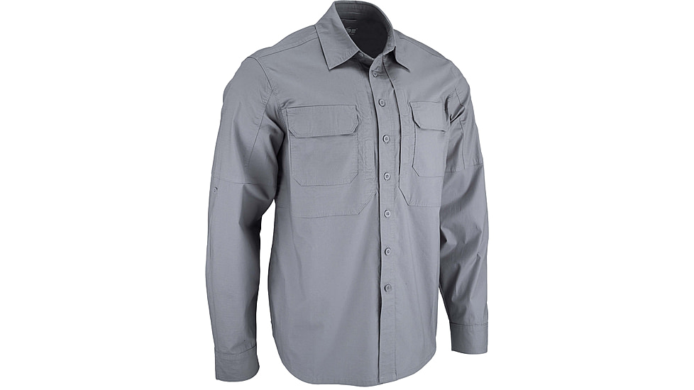 TRYBE Tactical Ultra Utility Long Sleeve Tactical Shirt - Mens, Gray, M, UULSTSGRY-M