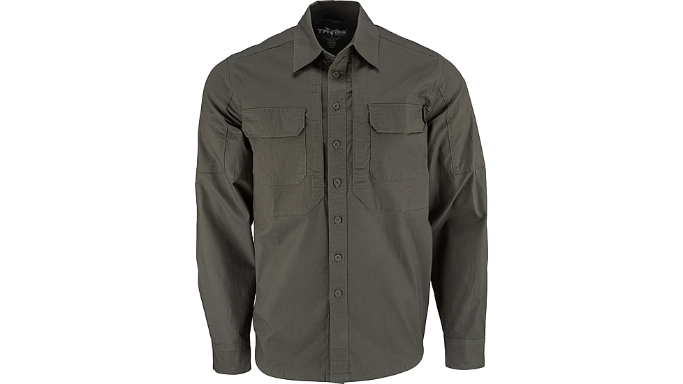 TRYBE Tactical Ultra Utility Long Sleeve Tactical Shirt - Mens, Olive Drab Green, M, UULSTSODG-M