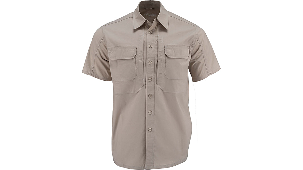 TRYBE Tactical Ultra Utility Short Sleeve Tactical Shirt - Mens, Desert Tan, M, UUSSTSDT-M