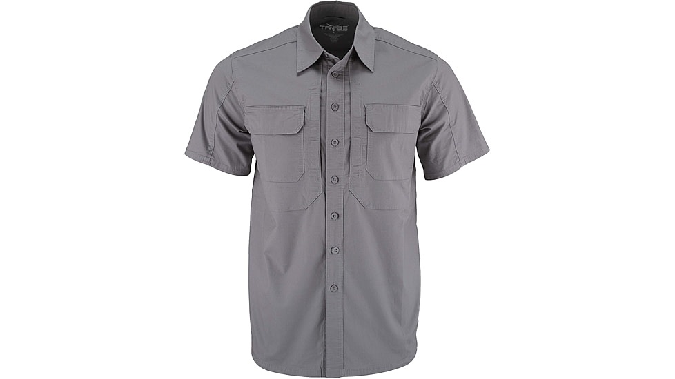 TRYBE Tactical Ultra Utility Short Sleeve Tactical Shirt - Mens, Gray, L, UUSSTSGRY-L