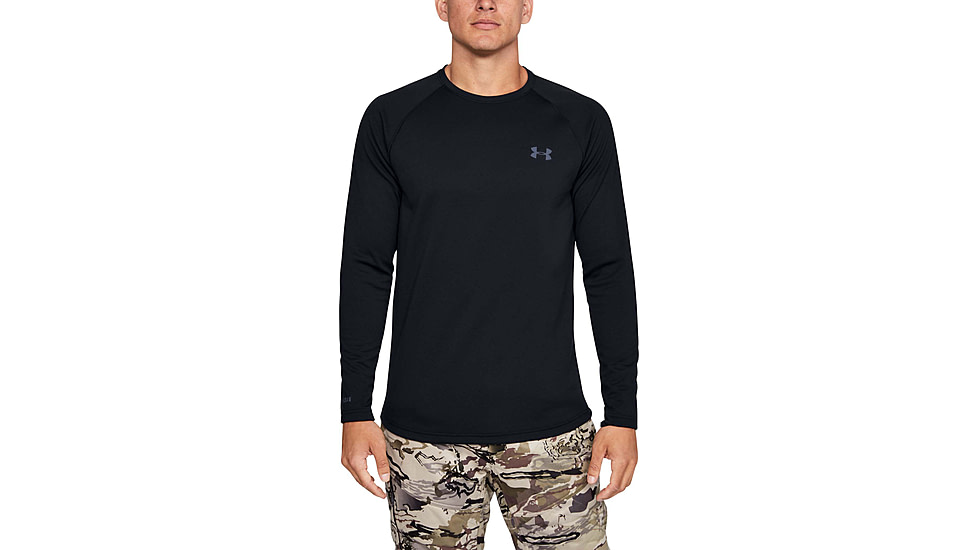 Under Armour Base 4.0 Crew Top - Mens, Black, 2XL, 13533490012X