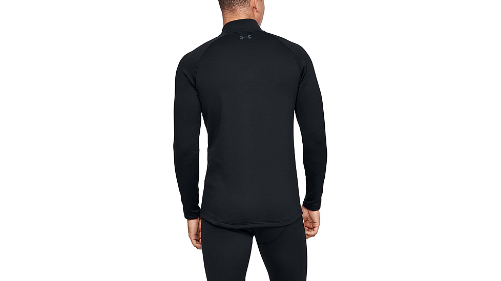 Under Armour ColdGear Base 4.0 1/4 Zip Long Sleeve Top - Mens, Black, 2X-Large, 13432420012X
