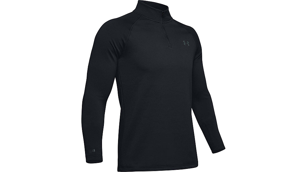 Under Armour ColdGear Base 4.0 1/4 Zip Long Sleeve Top - Mens, Black, 2X-Large, 13432420012X