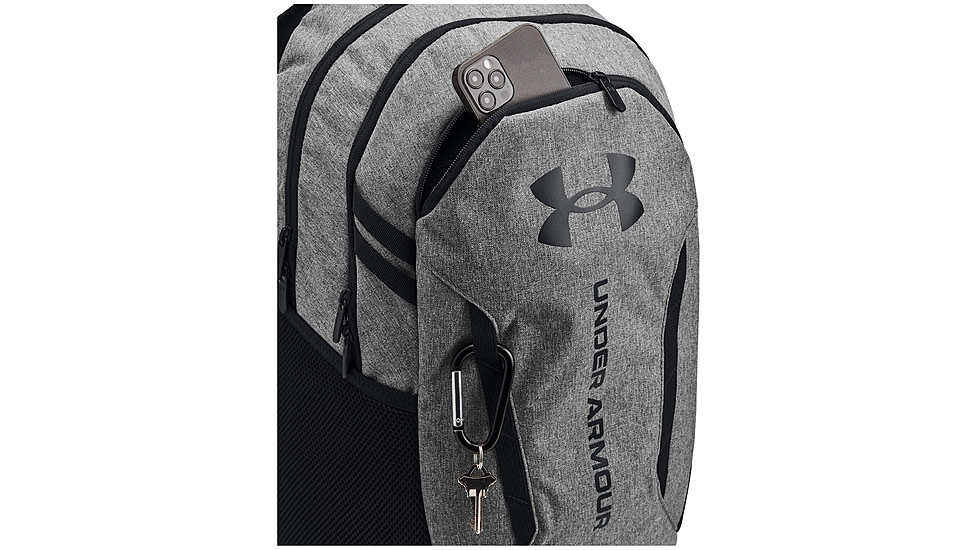 Under Armour Hustle 6.0 Storm Backpack, Castlerock Full Heather/black/black - 1384672026OSFM