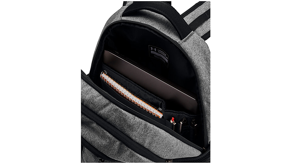 Under Armour Hustle 6.0 Storm Backpack, Castlerock Full Heather/black/black - 1384672026OSFM