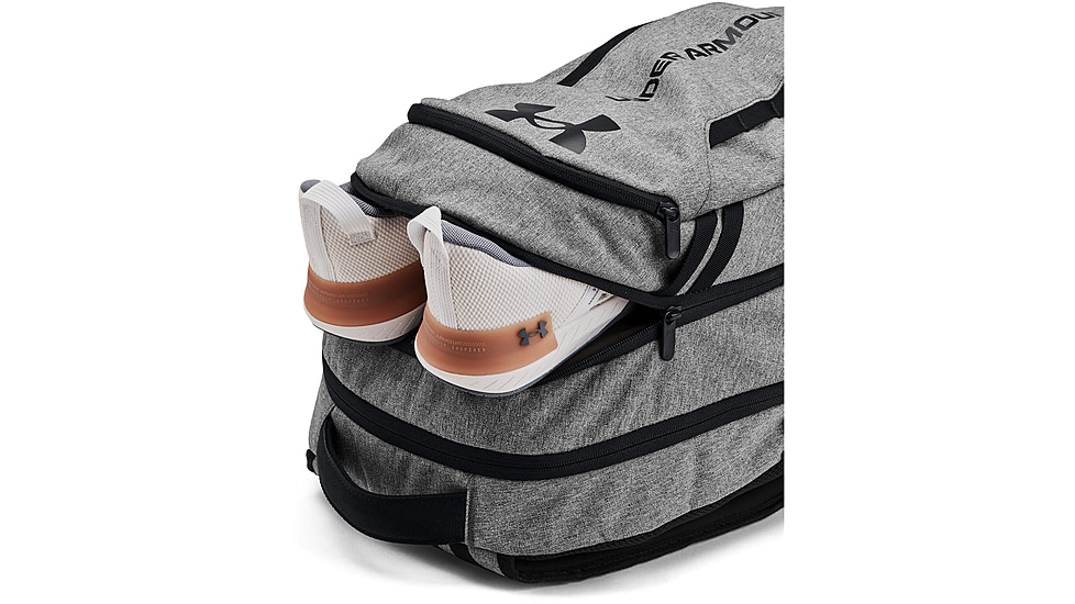 Under Armour Hustle 6.0 Storm Backpack, Castlerock Full Heather/black/black - 1384672026OSFM