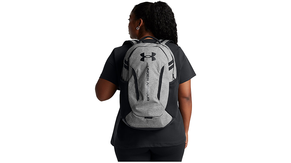 Under Armour Hustle 6.0 Storm Backpack, Castlerock Full Heather/black/black - 1384672026OSFM