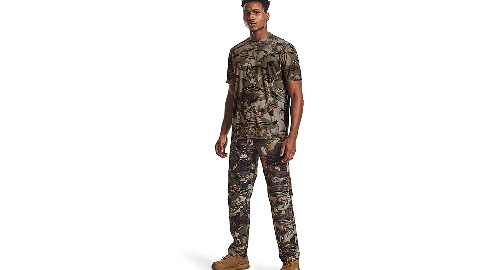 Under Armour Iso-Chill Brushline Short Sleeve Shirt - Mens, UA Forest All Season Camo, Medium, 1361310994MD