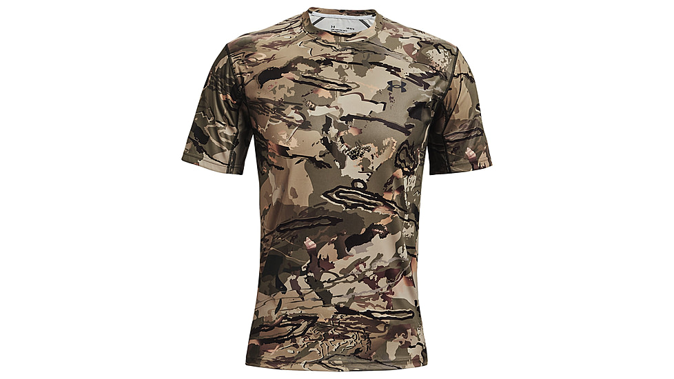 Under Armour Iso-Chill Brushline Short Sleeve Shirt - Mens, UA Forest All Season Camo, Medium, 1361310994MD