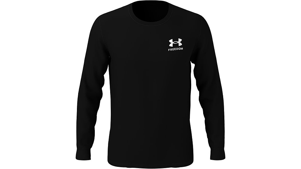 Under Armour New Freedom Flag Long Sleeve T-Shirt - Mens, Black, Large, 1370813001LG