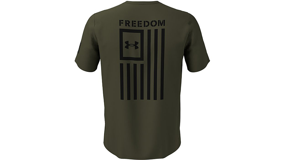 Under Armour Freedom Flag T-Shirt - Men's, Marine OD Green/Black, 2XL, 13708103912X