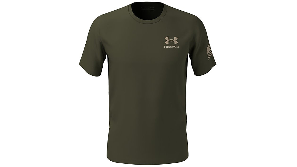 Under Armour New Freedom Flag T-Shirt - Mens, Marine OD Green / Desert Sand, Large, 1370810390LG
