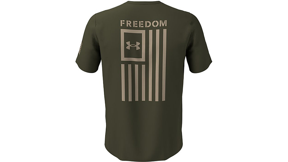 Under Armour Freedom Flag T-Shirt - Men's, Marine OD Green/Desert Sand, Large, 1370810390LG