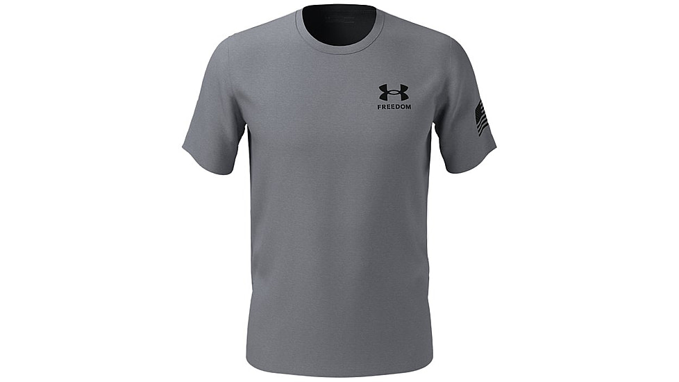 Under Armour New Freedom Flag T-Shirt - Mens, Steel Medium Heather / Black, 3XL, 13708100353X