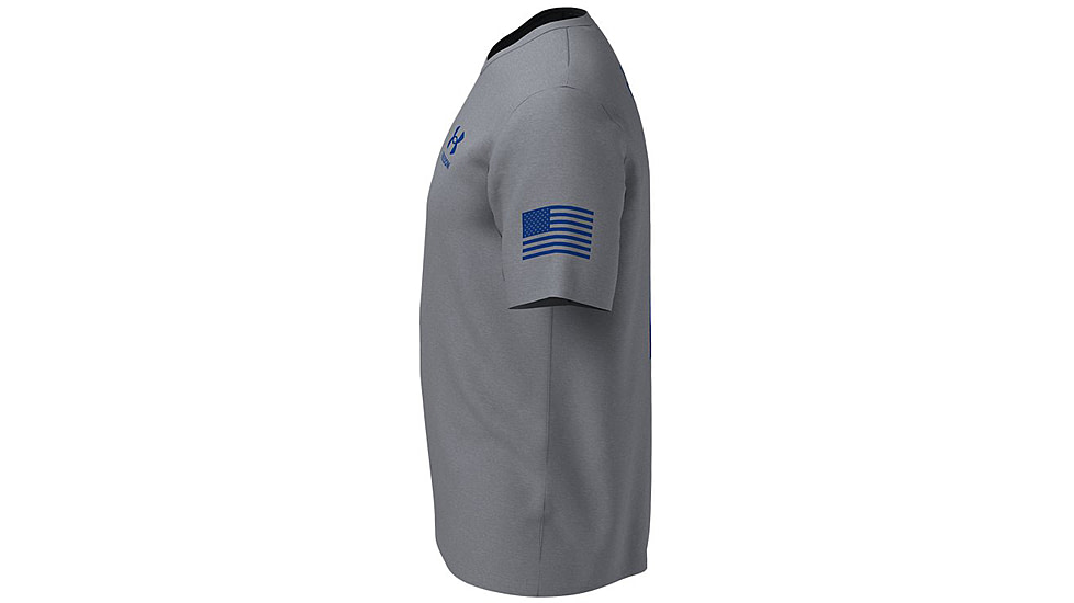 Under Armour New Freedom Flag T-Shirt - Mens, Steel Medium Heather / Royal, 2XL, 13708100362X