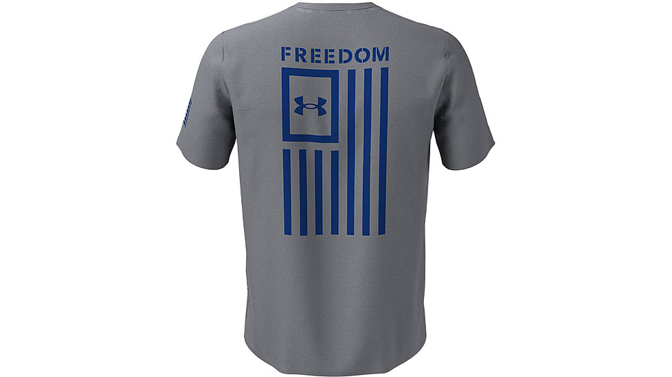 Under Armour Freedom Flag T-Shirt - Men's, Steel Medium Heather/Royal, 2XL, 13708100362X