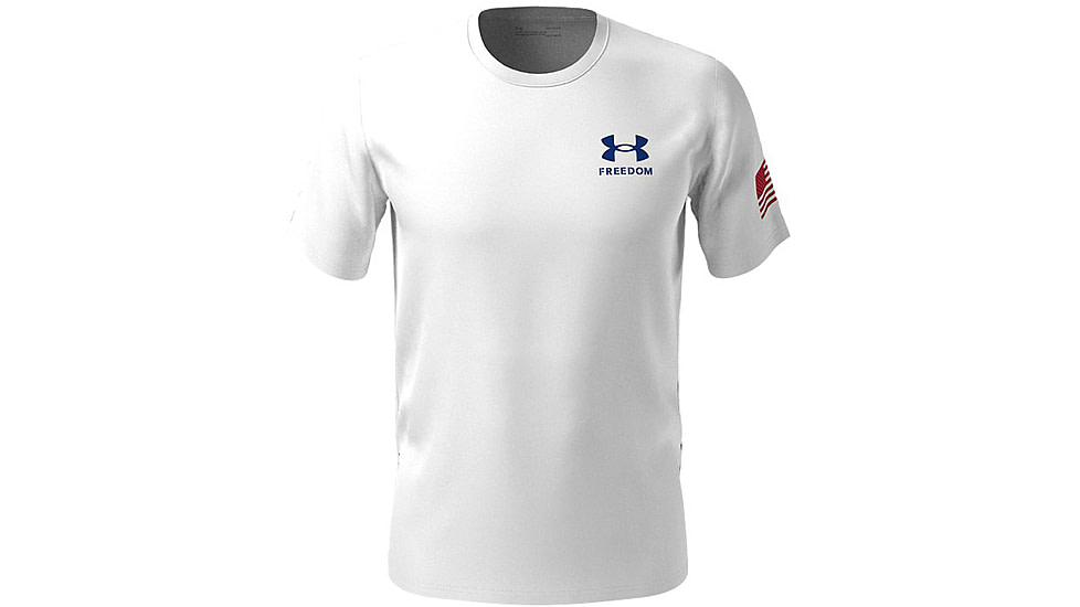 Under Armour New Freedom Flag T-Shirt - Mens, White / Royal, 3XL, 13708101013X
