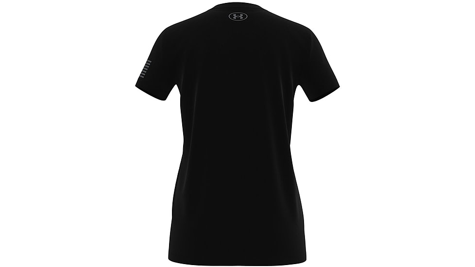 Under Armour New Freedom Logo T-Shirt - Womens, Black / Graphite, Small, 1370815001SM
