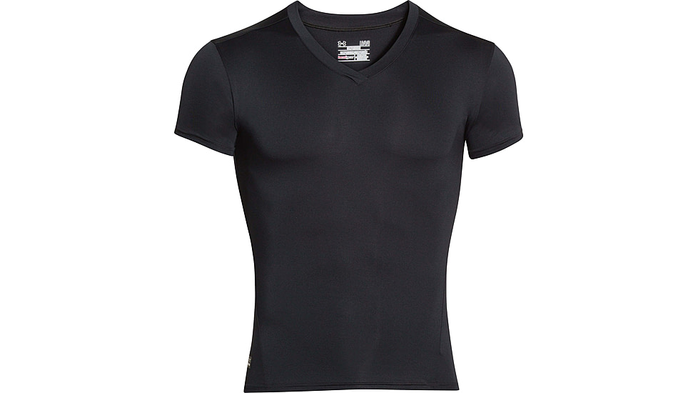 Under Armour Tactical HeatGear Compression V-Neck T-Shirt - Mens, Black, Large, 1216010001LG