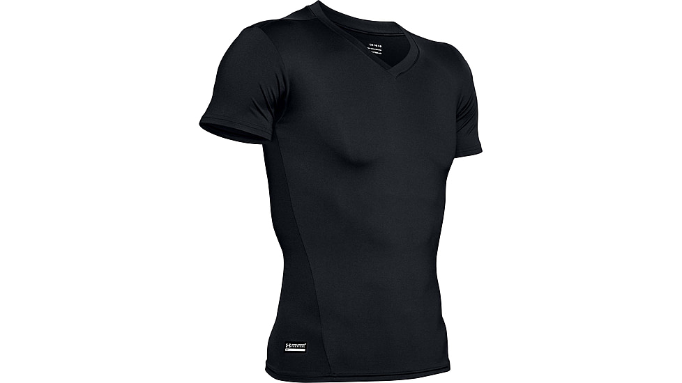 Under Armour Tactical HeatGear Compression V-Neck T-Shirt - Mens, Black, Large, 1216010001LG