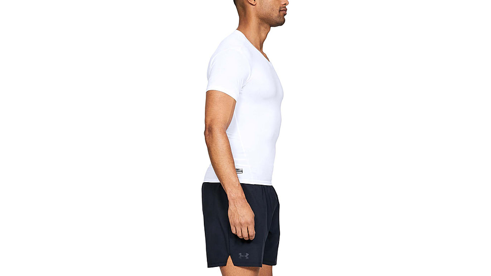 Under Armour Tactical HeatGear Compression V-Neck T-Shirt - Mens, White, 3X-Large, 12160101003X