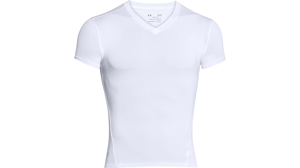 Under Armour Tactical HeatGear Compression V-Neck T-Shirt - Mens, White, 3X-Large, 12160101003X