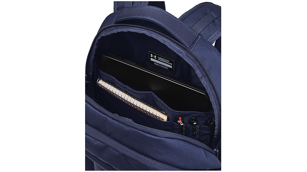 Under Armour Ua Hustle 6.0 Backpack, Midnight Navy/midnight Navy/metallic Silver - 1384672411OSFM