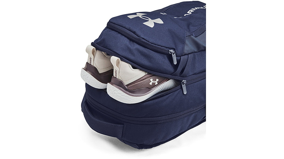 Under Armour Ua Hustle 6.0 Backpack, Midnight Navy/midnight Navy/metallic Silver - 1384672411OSFM