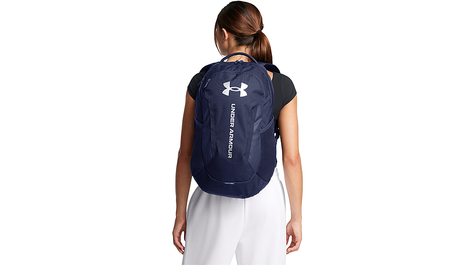 Under Armour Ua Hustle 6.0 Backpack, Midnight Navy/midnight Navy/metallic Silver - 1384672411OSFM
