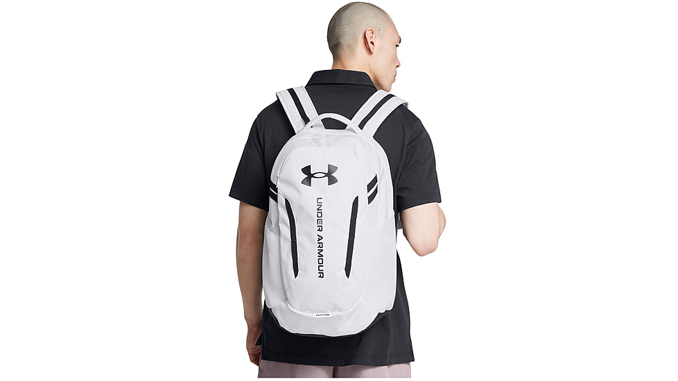 Under Armour Ua Hustle 6.0 Backpack, White/white/black - 1384672100OSFM