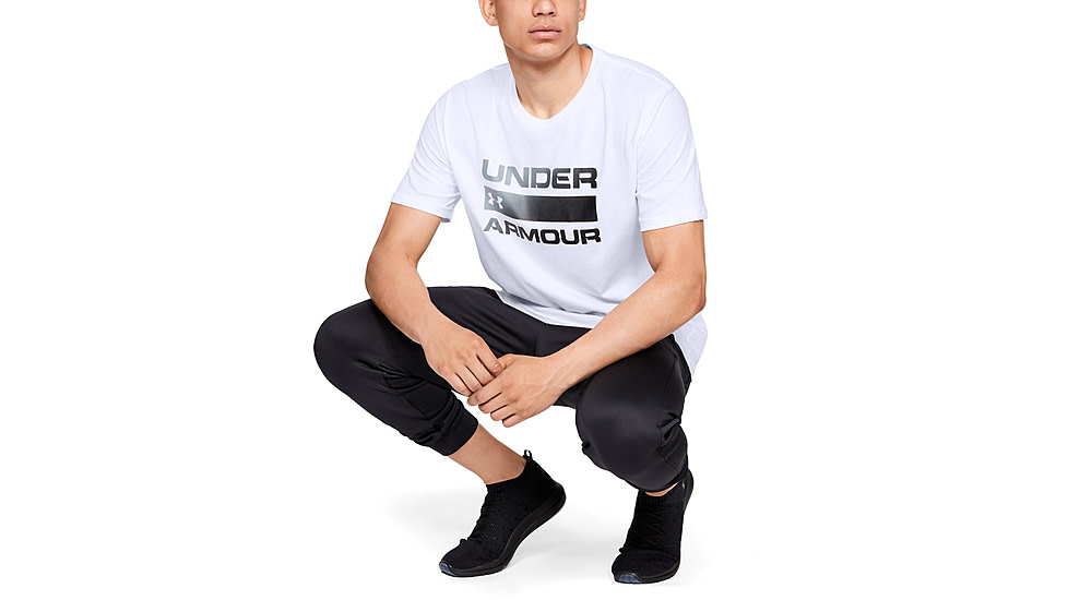 Under Armour UA Team Issue Wordmark Short Sleeve Shirt - Mens, Extra Large, White, 1329582100XL