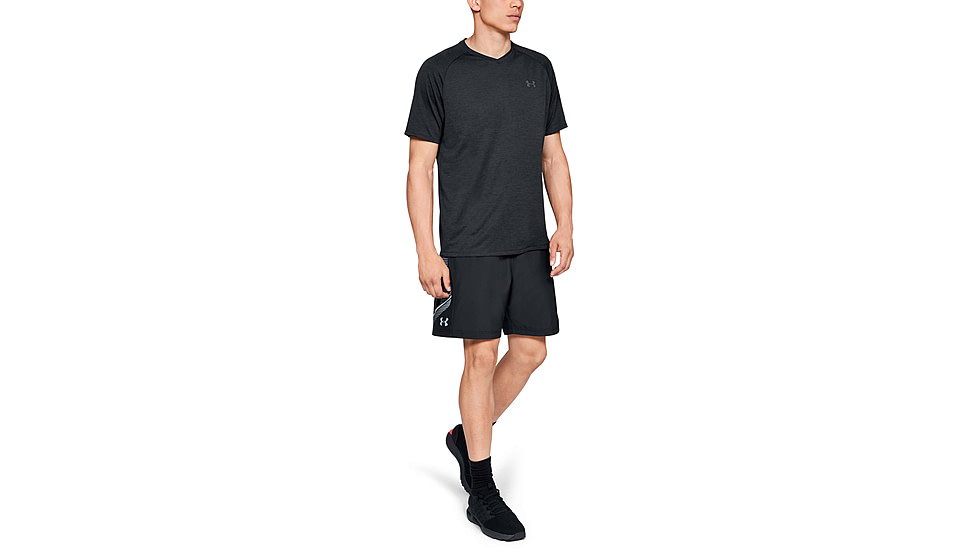 Under Armour UA Tech 2.0 V-Neck T-Shirt - Mens, Black, X-Large, 1328190001XL