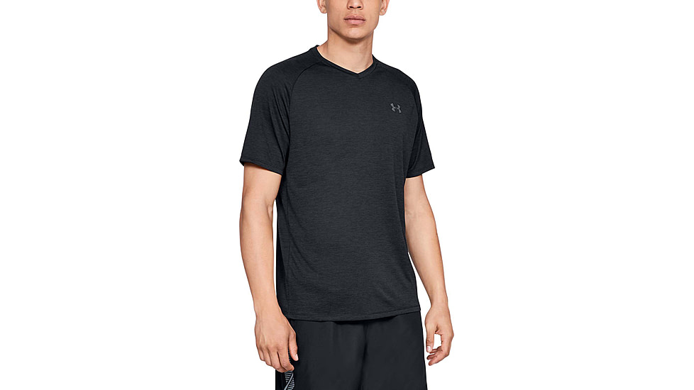 Under Armour UA Tech 2.0 V-Neck T-Shirt - Mens, Black, X-Large, 1328190001XL