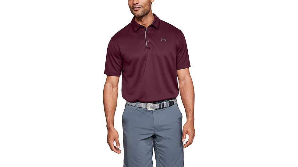 Under Armour UA Tech Golf Polo Shirt - Mens, Medium, Maroon, 1290140609MD