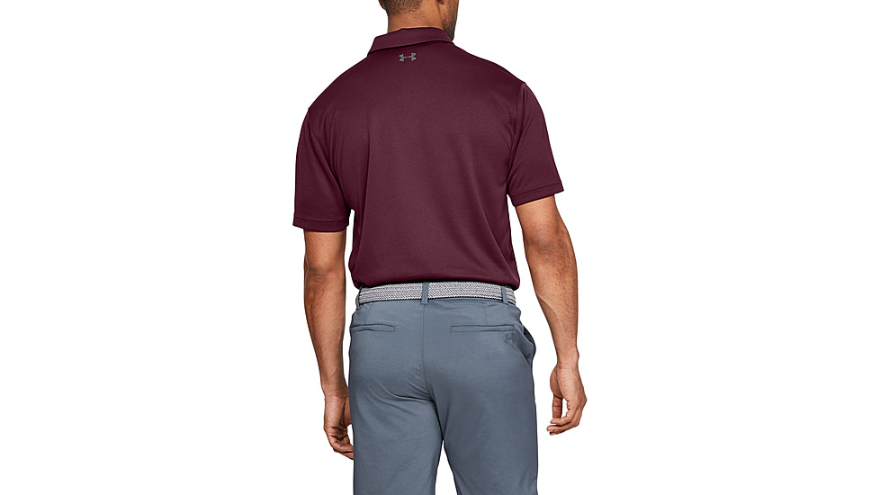 Under Armour UA Tech Golf Polo Shirt - Mens, Medium, Maroon, 1290140609MD