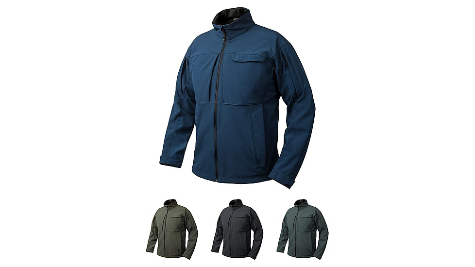 Vertx Downrange Soft Shell Jacket VTX8830 w/ Water Repellent Shell, Bering Blue, Burnt Ash, Shadow Grey, Slate Grey