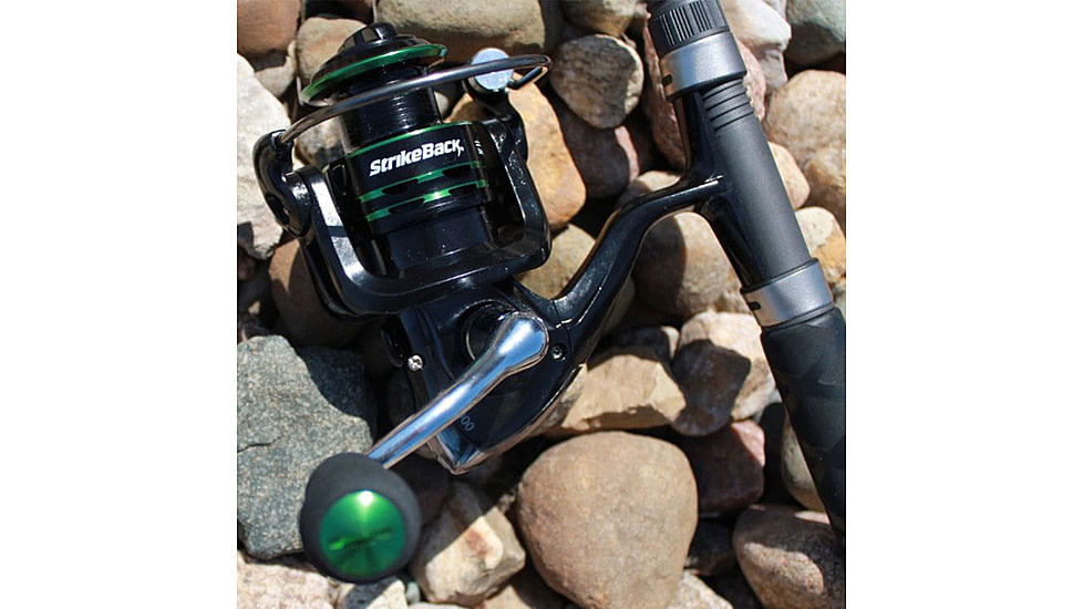 Vexan StrikeBack Rod &amp; Reel Combos, 10 in, 7 ft, Medium Action, 3000 Spinning, Black/Green, 42-41JG-5MCO