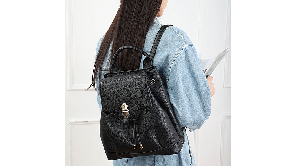 VISM BW2338 PU Daypack, Black, BW2338B