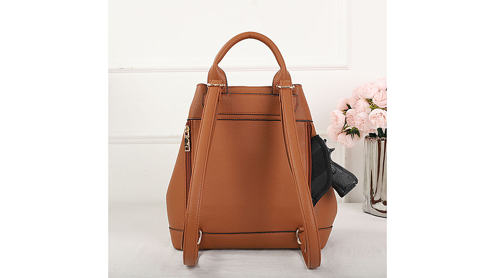 VISM BW2338 PU Daypack, Brown, BW2338BR