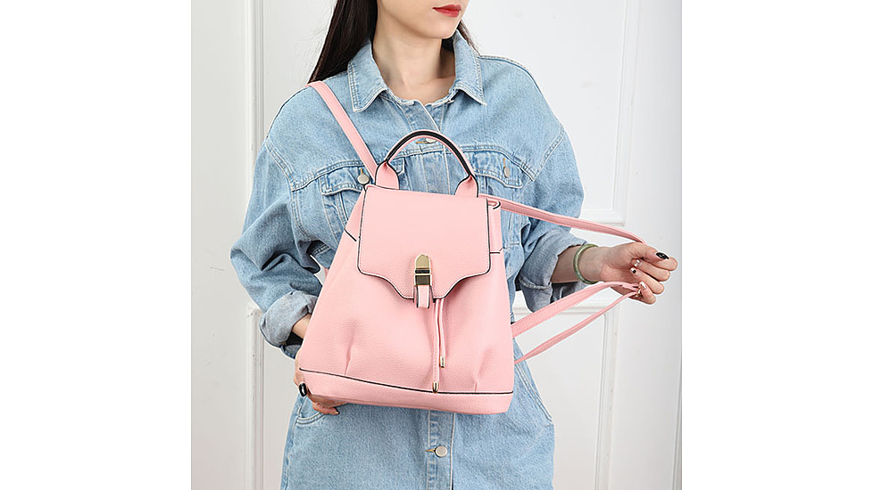 VISM BW2338 PU Daypack, Pink, BW2338PK