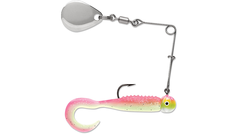 VMC Curl Tail Spinnerbait, Pink Chartreuse Glow, 1/16oz, CTS116PCGL