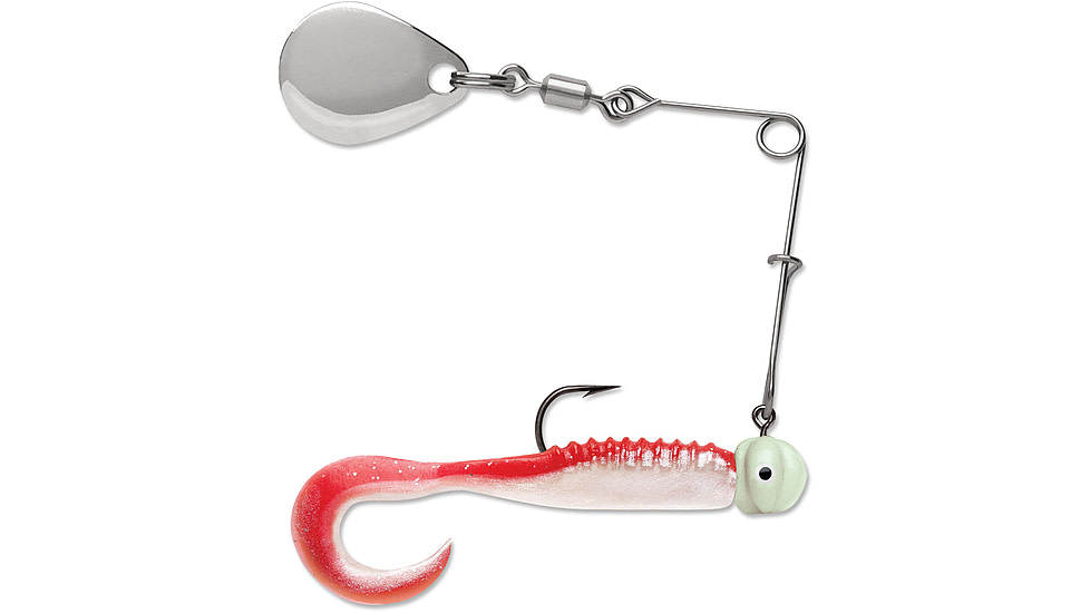 VMC Curl Tail Spinnerbait, Red Pearl Glow, 1/8oz, CTS18RPRLGL