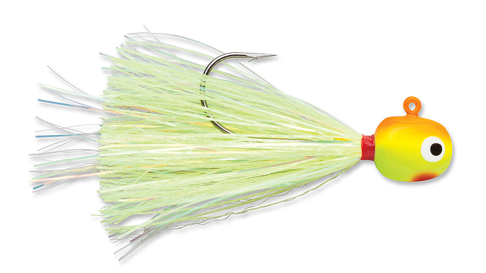 VMC Hot Skirt Glow Jig, Chartreuse Orange, 1/32oz, HSG132-CO