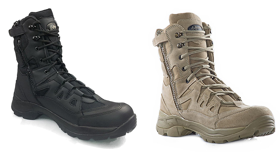 Voodoo Tactical 9inch Tactical Boots With Zipper, Black, Desert Tan