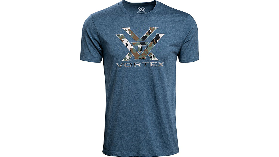 Vortex Camo Logo Short Sleeve T-Shirt - Mens, Steel Blue Heather, 2X, 120-15-SBH2X