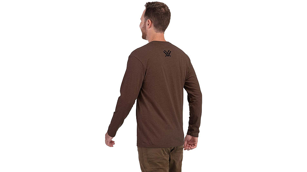Vortex Core Logo LS T-Shirt - Mens, Brown Heather, S, 221-02-BRHS