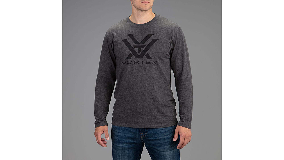 Vortex Core Logo LS T-Shirt - Mens, Charcoal Heather, L, 221-02-CHHL