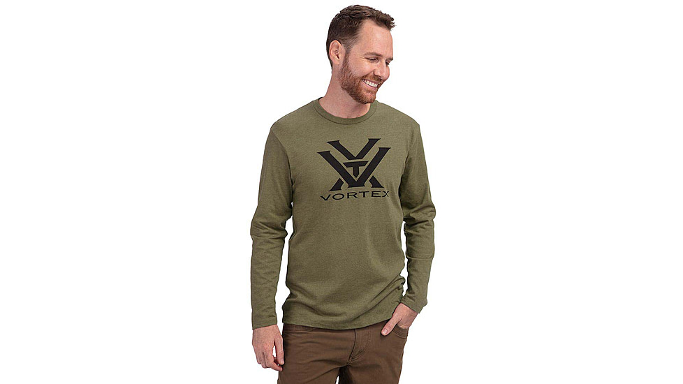Vortex Core Logo LS T-Shirt - Mens, Military Heather, S, 221-02-MIHS